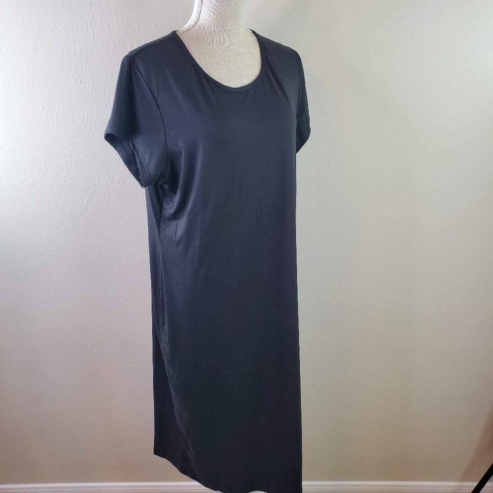 Absolutely Love It Black Short Sleeve Scoop Neck Dress